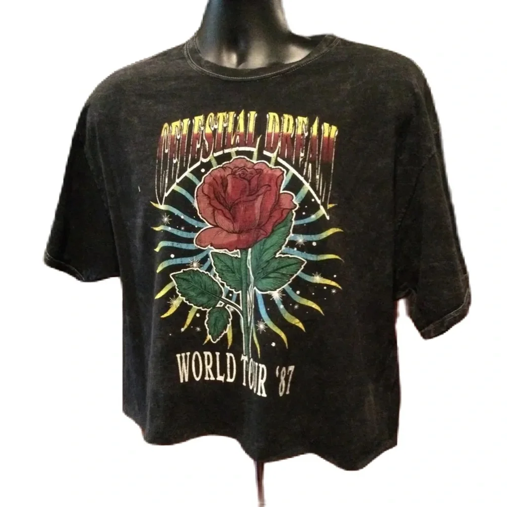 Fifth Sun Celestial Dream World Tour 1987 Womens Cropped Tee - Size S - AMAZING - Picture 2 of 4